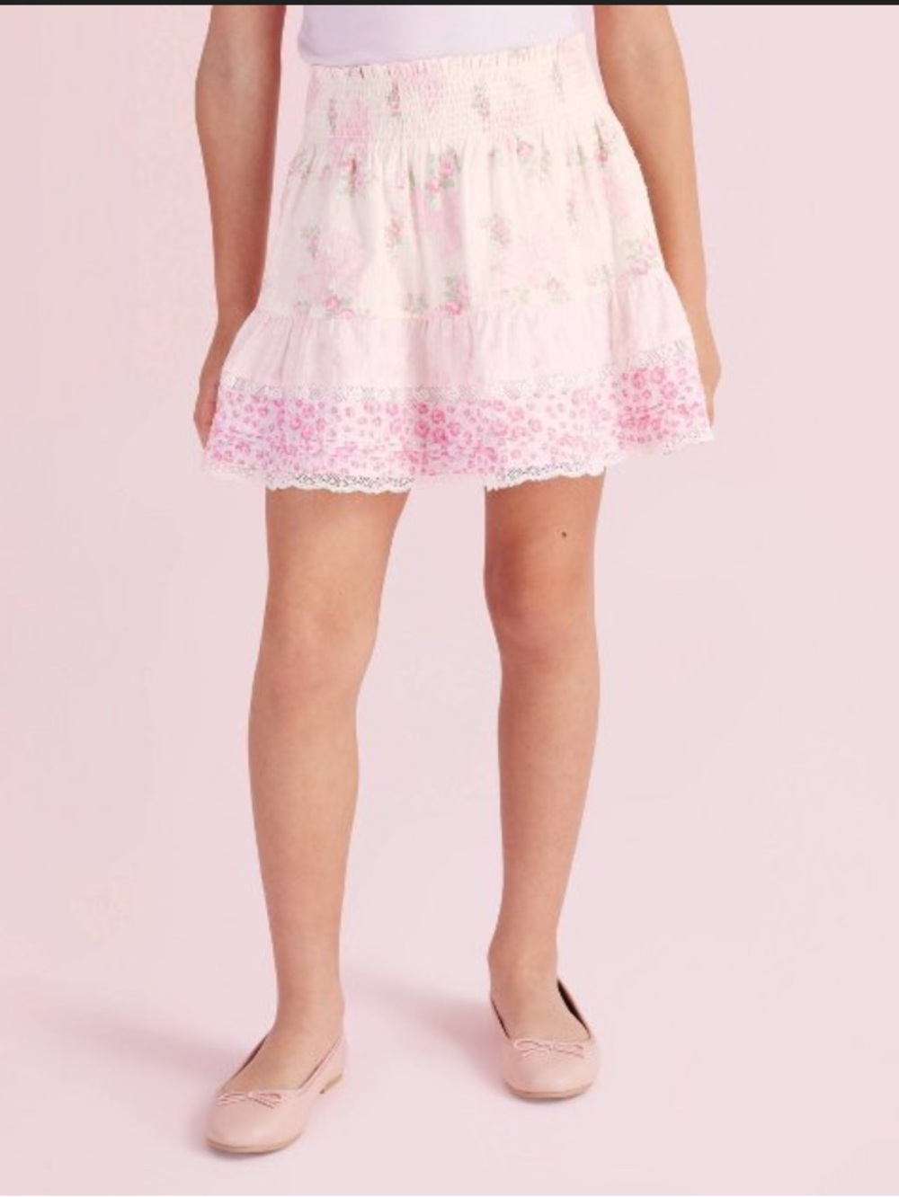 NWT LoveShackFancy x Target Clara Blooming Bows
Tiered Skirt- Rose Pink